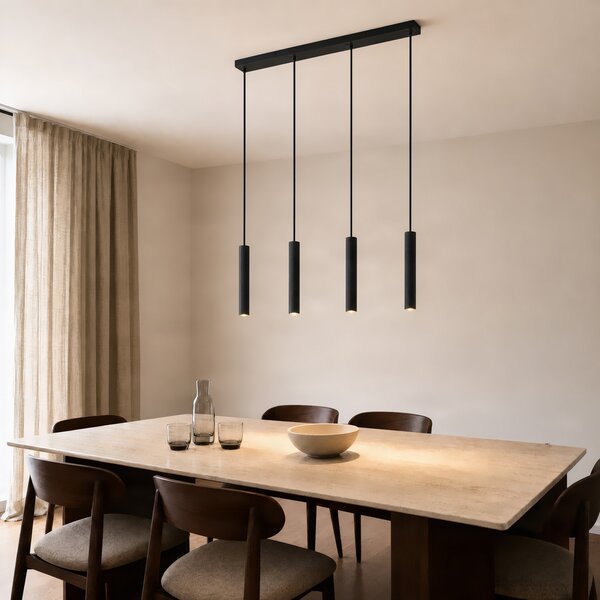 Lampa Wisząca Lindby, Kardis, ściemnialny, czarny, jadalnia, metal, nowoczesny