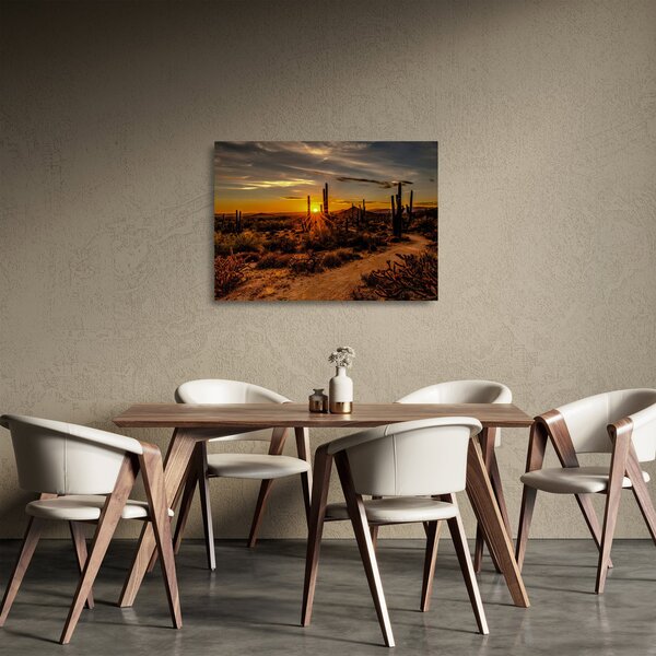 Obraz na szkle - Koniec dnia na pustyni w Arizonie (70x50 cm)
