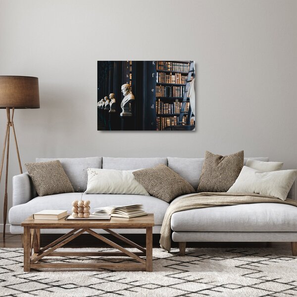 Obraz na szkle - W bibliotece (70x50 cm)