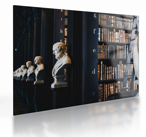 Obraz na szkle - W bibliotece (70x50 cm)