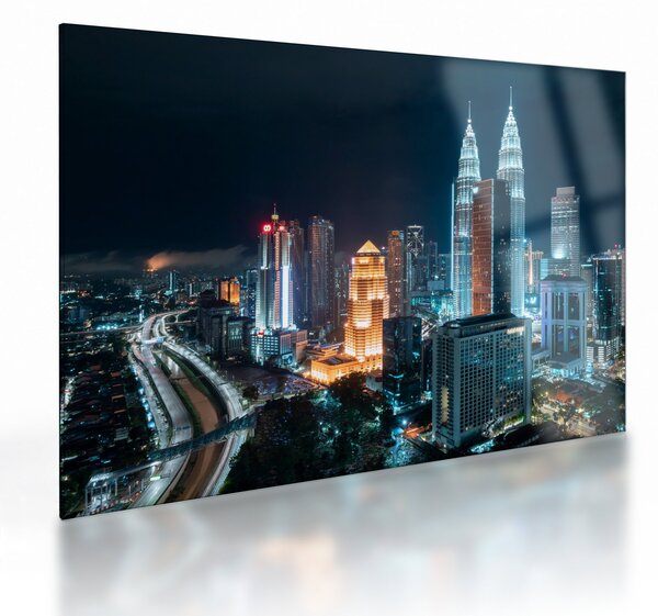 Obraz na szkle - Noc w Kuala Lumpur (70x50 cm)