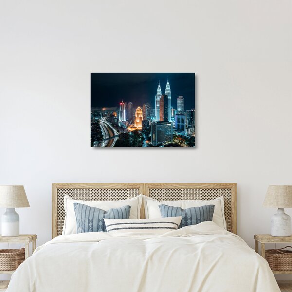 Obraz na szkle - Noc w Kuala Lumpur (70x50 cm)