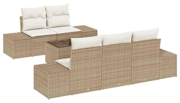 Zestaw Mebli Ogrodowych Komplet Wypoczynkowy 6-Częściowy Rattan Na Taras Balkon Ogród