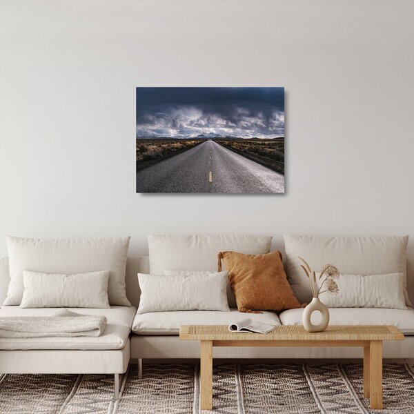 Obraz na szkle drogi na pustyni (70x50 cm)