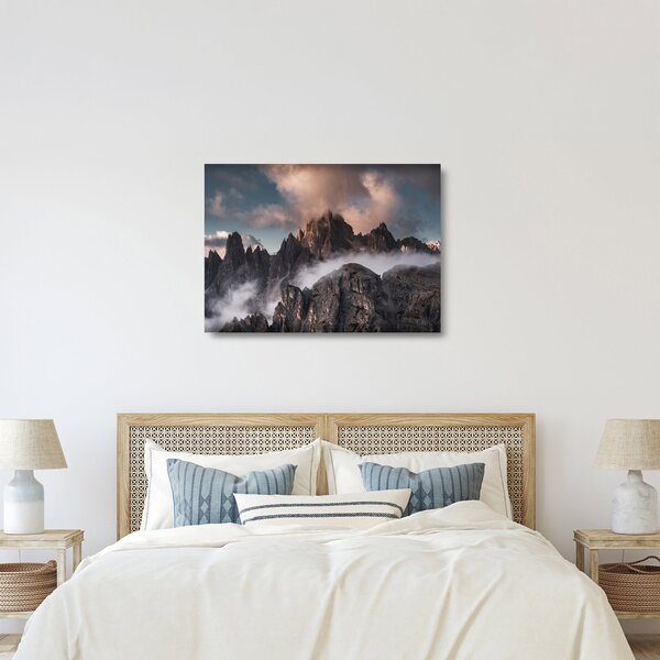 Obraz na szkle - Włoskie Dolomity ukryte we mgle (70x50 cm)