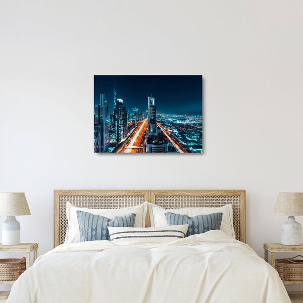 Obraz na szkle - Noc w Dubaju (70x50 cm)