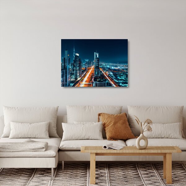 Obraz na szkle - Noc w Dubaju (70x50 cm)
