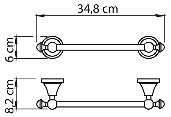 GEDY NV213013 Nevis Uchwyt na ręcznik 30 x 8,2 cm, chrom