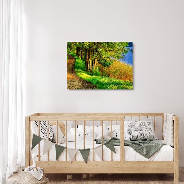 Obraz na szkle szlaku wzdłuż wody (70x50 cm)