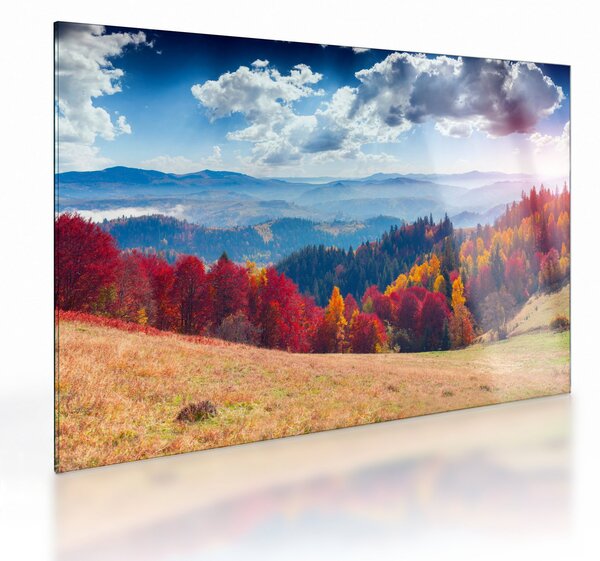 Obraz na szkle kolorowego jesiennego krajobrazu (70x50 cm)