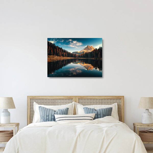 Obraz na szkle - Alpy, Włochy, Dolomity, Lago Antorno (70x50 cm)