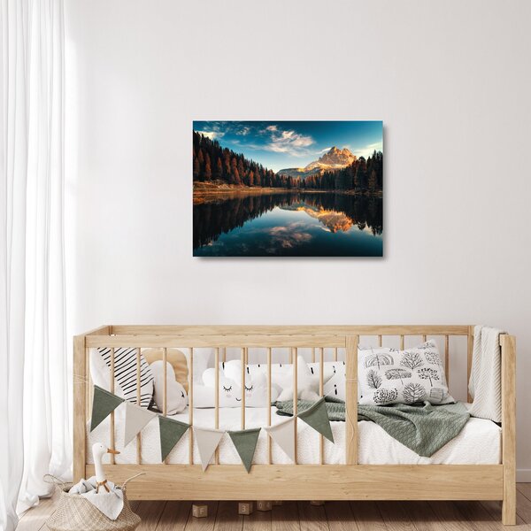 Obraz na szkle - Alpy, Włochy, Dolomity, Lago Antorno (70x50 cm)