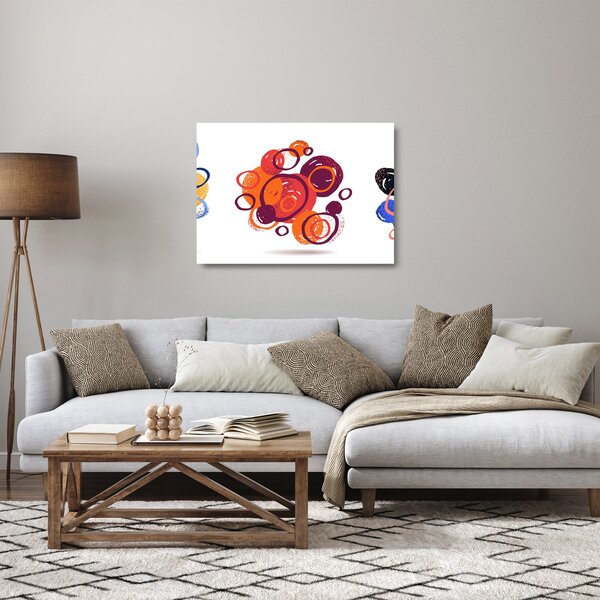Obraz na szkle kolorowych kółek (70x50 cm)