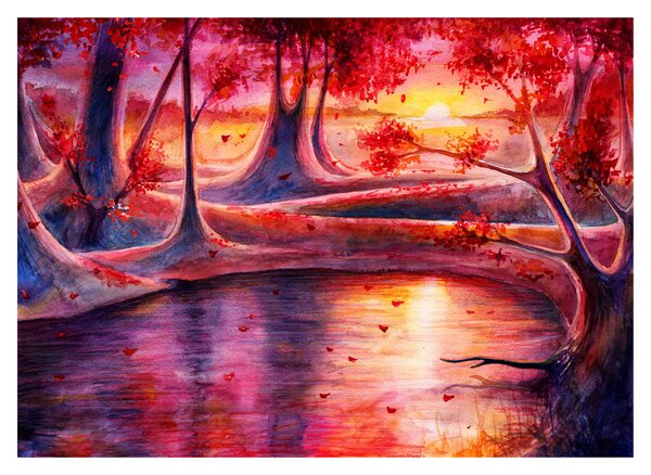 Obraz na szkle magicznego lasu (70x50 cm)