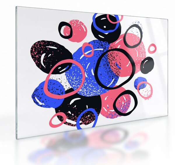 Obraz na szkle - Motyw z kółkami w żywych kolorach (70x50 cm)