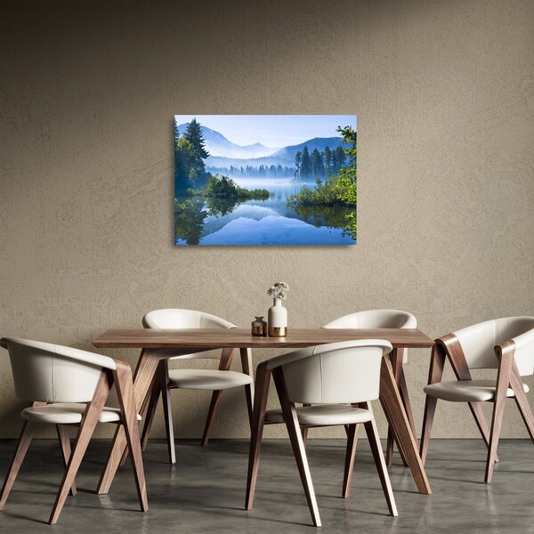 Obraz na szkle górskiego jeziora (70x50 cm)