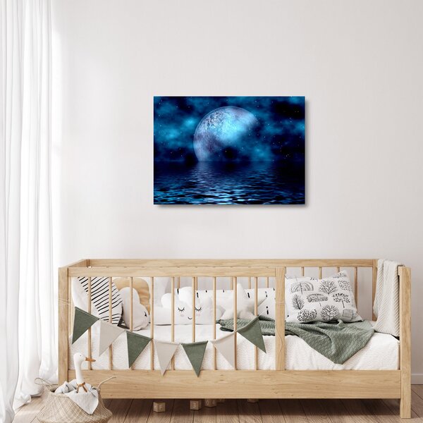Obraz na szkle księżyca nad morzem (70x50 cm)
