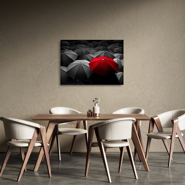 Obraz na szkle otwartych parasoli (70x50 cm)