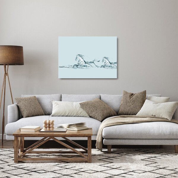 Obraz na szkle - Konie z kropli wody (70x50 cm)