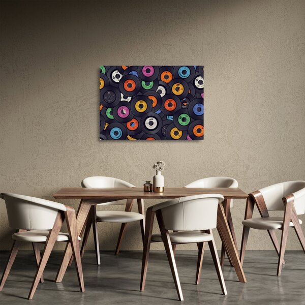 Obraz na szkle - Muzyczne płyty gramofonowe (70x50 cm)