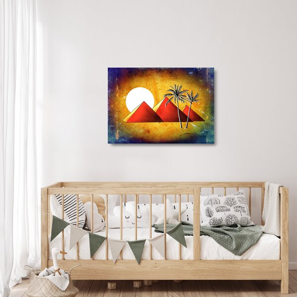 Obraz na szkle malowanych egipskich piramid (70x50 cm)