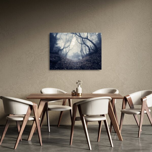 Obraz na szkle- Las we mgle (70x50 cm)