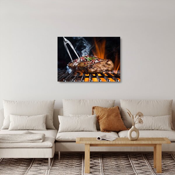 Obraz na szkle stek z grilla (70x50 cm)