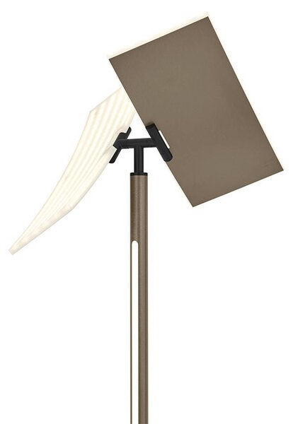 HELL Lampa stojąca LED Twice, możliwość ściemniania, brązowy / mosiężny, salon / jadalnia, metal, nowoczesny