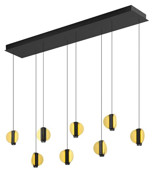 HELL Lampa wisząca Iris, możliwość ściemniania, czarny, salon / jadalnia, metal