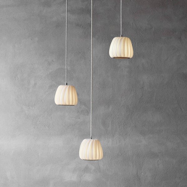 Tom Rossau Lampa wisząca ST906 Mini, możliwość ściemniania, biały / opal, salon / jadalnia, papier / lunolit / lunopal, skandynawski