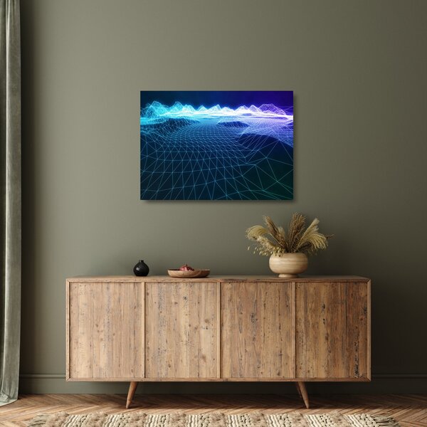 Obraz na szkle - Góry w modelu komputerowym (70x50 cm)