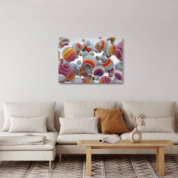 Obraz na szkle malowanych kulek (70x50 cm)
