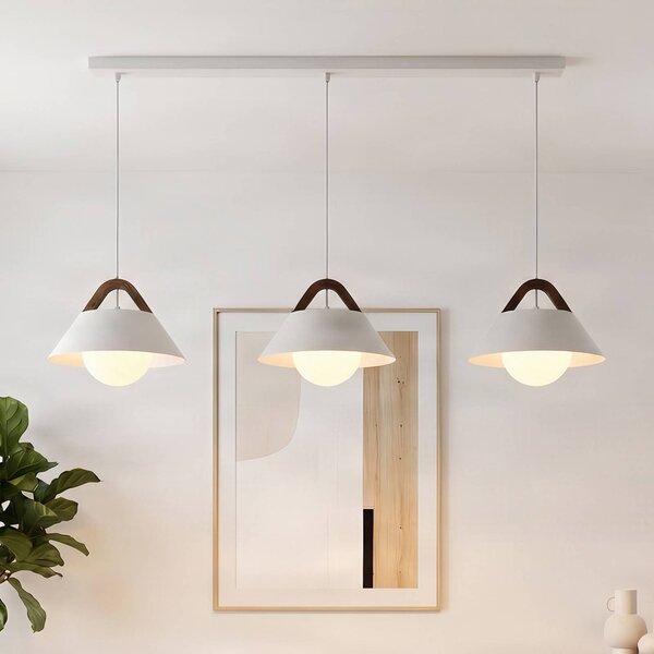 Lampa wisząca Funda Luminex, możliwość ściemniania, biały / opal, salon / jadalnia, metal, skandynawski