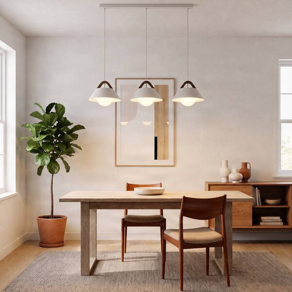 Lampa wisząca Funda Luminex, możliwość ściemniania, biały / opal, salon / jadalnia, metal, skandynawski