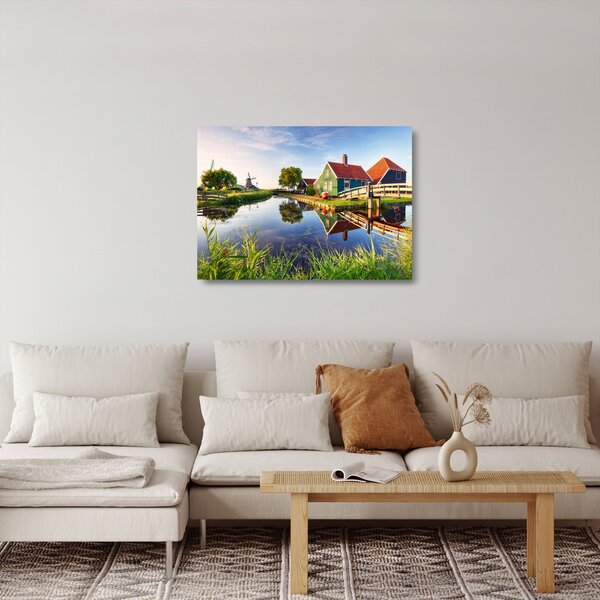 Obraz na szkle holenderskich młynów (70x50 cm)