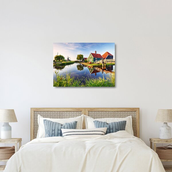Obraz na szkle holenderskich młynów (70x50 cm)