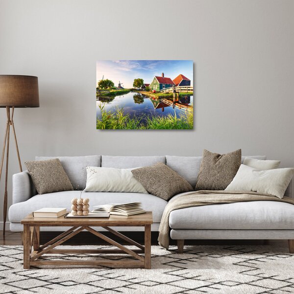 Obraz na szkle holenderskich młynów (70x50 cm)
