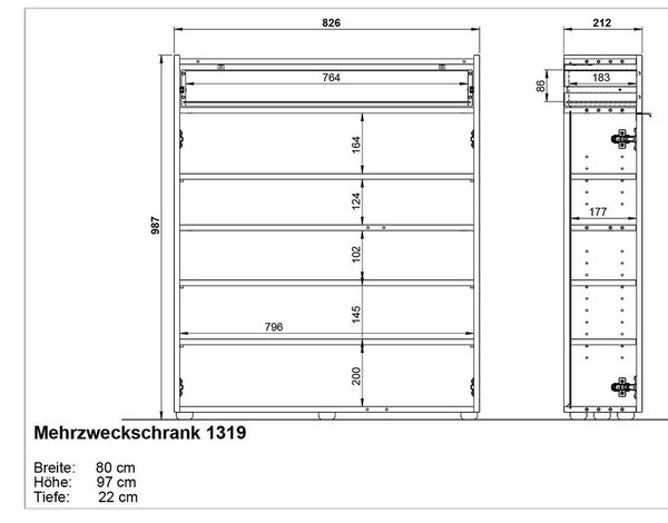 Kremowa szafka z matowym wykończeniem 83x99x22 cm Ameca – Germania