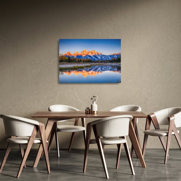 Obraz na szkle ośnieżonych szczytów górskich (70x50 cm)