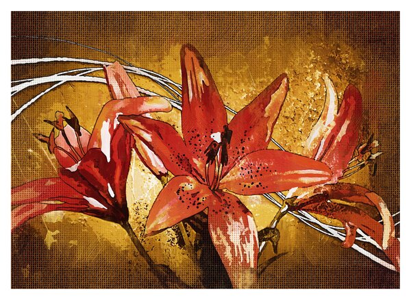 Obraz na szkle kwiatów lilii (70x50 cm)