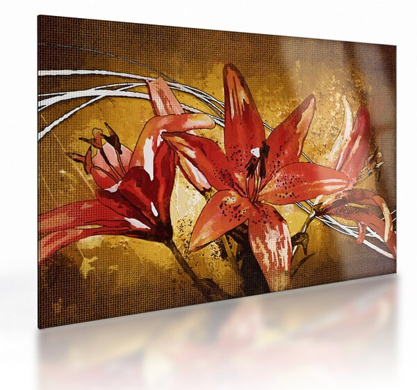 Obraz na szkle kwiatów lilii (70x50 cm)