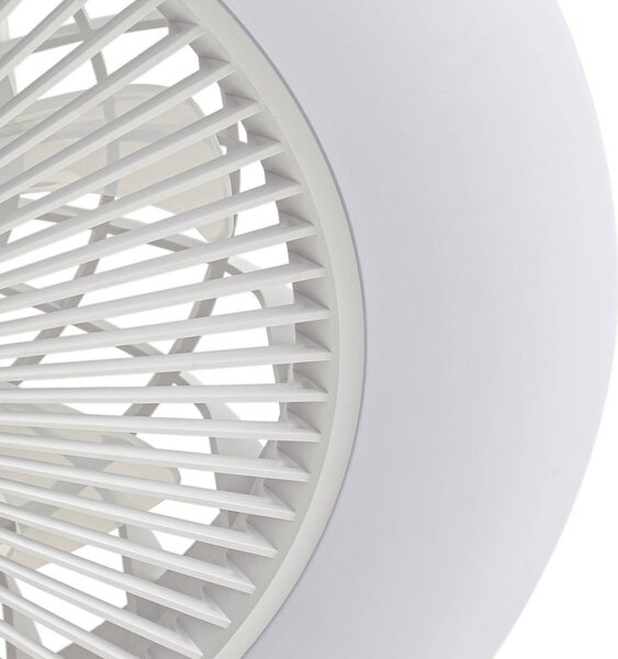 Wentylator sufitowy LED Lindby Vedin, biały, DC, Ø 45 cm, RGBW Vedin Lindby, możliwość ściemniania, biały / opal, salon / jadalnia, tworzywo sztuczne, nowoczesny