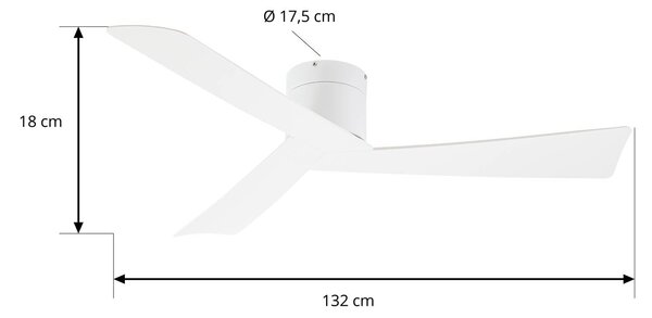 Wentylator sufitowy Lucande Ventoro, średnica 132 cm, biały, metalowy Ventoro, biały / opal, salon / jadalnia, metal, nowoczesny