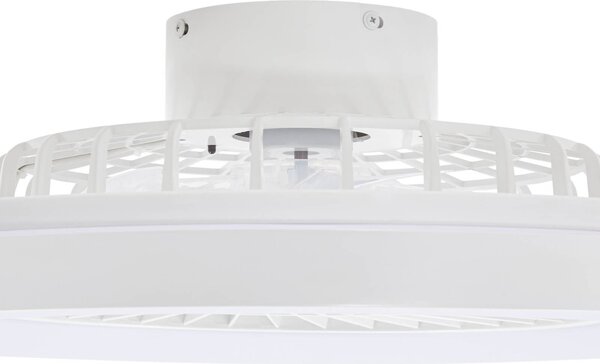 Wentylator sufitowy LED Lindby Teleo, Ø 58 cm, biały, DC, Tuya Teleo Lindby, możliwość ściemniania, biały / opal, salon / jadalnia, tworzywo sztuczne, nowoczesny