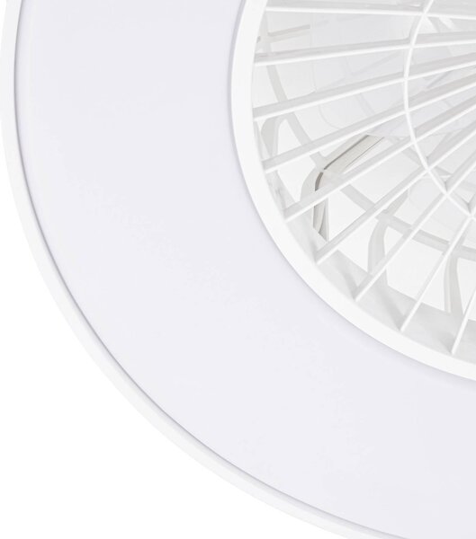 Wentylator sufitowy LED Lindby Teleo, Ø 58 cm, biały, DC, Tuya Teleo Lindby, możliwość ściemniania, biały / opal, salon / jadalnia, tworzywo sztuczne, nowoczesny
