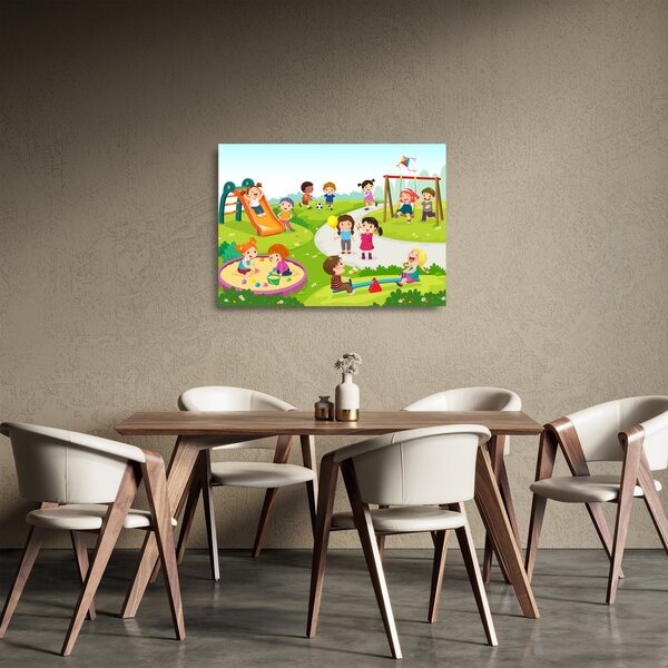 Obraz na szkle dziecięcych zabaw w piaskownicy (70x50 cm)
