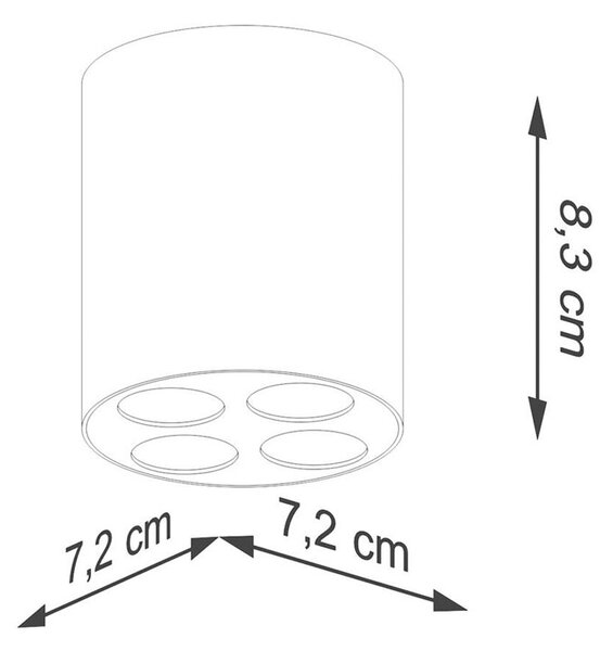 Czarny okrągły spot sufitowy LED - 6X A406 K2-R42