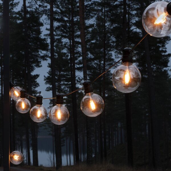 Konstsmide Christmas Łańcuch świetlny LED z zasilaniem słonecznym „Party”, 7 W, kolor bursztynowy, LED-Solar-Lichterkette Party, możliwość ściemniania, kremowy / amber, tworzywo sztuczne, nowoczesny