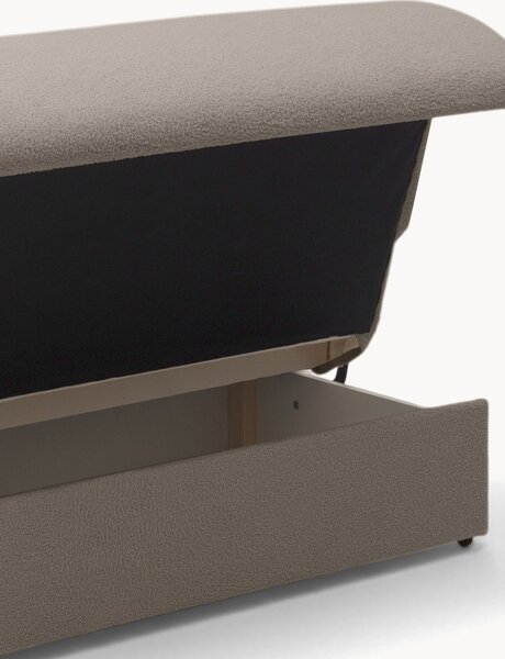 Sofa rozkładana Nubi trzyosobowa 140 cm z pojemnikiem - beżowa boucle Quelle 16