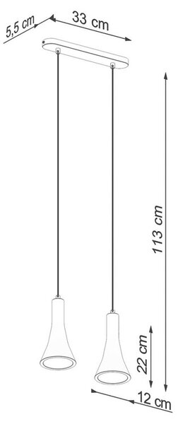 Podwójna betonowa lampa wisząca loft - 3X A397 C3-N44